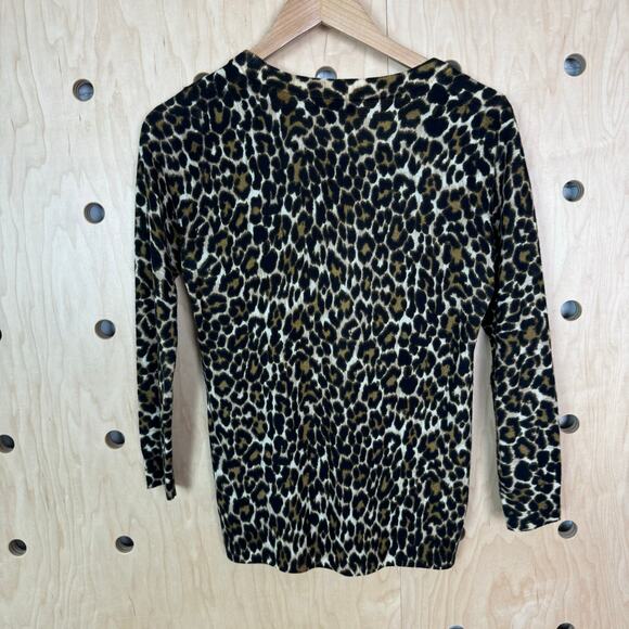 J. Crew Women’s Leopard Tippi Merino Wool Sweater Animal Print F5342 Size Small - Picture 4 of 7